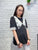 2003031 JD embroidered lace top - BLACK
