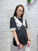 2003031 JD embroidered lace top - BLACK