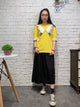 2003031 JD embroidered lace top - YELLOW