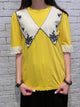 2003031 JD embroidered lace top - YELLOW