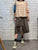 2004039 AU checked denim sleeve top -ORANGE