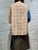 2004039 AU checked denim sleeve top -ORANGE