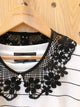 2206036 KR Floral Crochet Pearl Button Small Collar