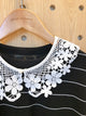 2206036 KR Floral Crochet Pearl Button Small Collar