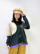 2112107 KR Colour and Border Patchwork Top - Black