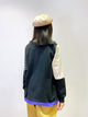 2112107 KR Colour and Border Patchwork Top - Black