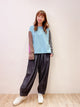 2108111 Beams Colour Patchwork Sleeves Tee - Blue