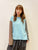 2108111 Beams Colour Patchwork Sleeves Tee - Blue