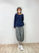 2212005 EM Emb Neck layer Tee - Navy
