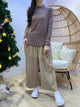 2012085  Lace Collar High Neck Inner - Brown