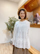 2209026 JP Ruffle Collar Eyelet Poplin Top - White