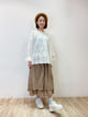 2209026 JP Ruffle Collar Eyelet Poplin Top - White