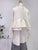 2202031 TR Back Ruffles Patchwork Top - Beige