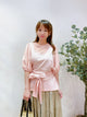 2303038 BAB Strap Puff sleeve Top - Pink