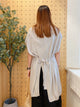 2107066 OM Tied Waist French Sleeves Knit Top - Grey