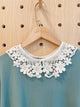 2206036 KR Floral Crochet Pearl Button Small Collar