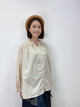 2209117 JP Gathers Collar Back Button Top - Beige