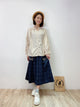2209117 JP Gathers Collar Back Button Top - Beige