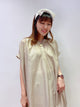 2108011 CMP Round Embroidery back Pleats OP - Beige