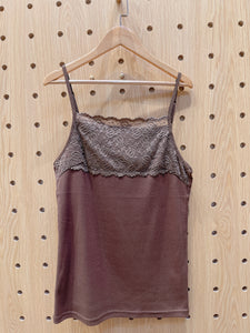 2203101 JP Front Lace  Camisole - Brown