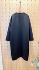 2212072 OM Vertical Quilted Long Cardigan - Black