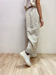 2108057 KR Drawstring Crochet Pants - Greige