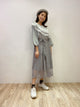2108060 KR Pattern Tulle Embroidery Hem Skirt - Black