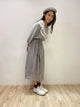 2108060 KR Pattern Tulle Embroidery Hem Skirt - Black