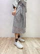 2108060 KR Pattern Tulle Embroidery Hem Skirt - Black