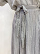 2108060 KR Pattern Tulle Embroidery Hem Skirt - Black