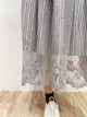 2108060 KR Pattern Tulle Embroidery Hem Skirt - Black