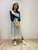 2108060 KR Pattern Tulle Embroidery Hem Skirt - Green