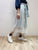 2108060 KR Pattern Tulle Embroidery Hem Skirt - Green