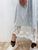 2108060 KR Pattern Tulle Embroidery Hem Skirt - Green