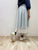 2108060 KR Pattern Tulle Embroidery Hem Skirt - Green