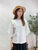 2304009 BM Check Mesh Patchwork Top - WHITE
