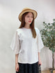 2304009 BM Check Mesh Patchwork Top - WHITE