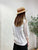 2304009 BM Check Mesh Patchwork Top - WHITE