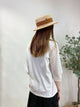 2304009 BM Check Mesh Patchwork Top - WHITE