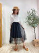 2304009 BM Check Mesh Patchwork Top - WHITE