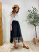 2304009 BM Check Mesh Patchwork Top - WHITE