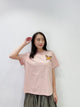 2204040 SP Animal Embroidery Pocket Top - Pink