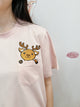 2204040 SP Animal Embroidery Pocket Top - Pink