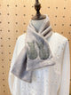 2210087 JP Cats Embroidery  Scarf - Grey