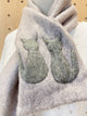2210087 JP Cats Embroidery  Scarf - Grey