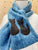 2210087 JP Cats Embroidery  Scarf - Navy