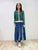 2108076 KR Colour Block Knit Zip Jacket - Green