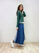 2108076 KR Colour Block Knit Zip Jacket - Green