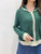 2108076 KR Colour Block Knit Zip Jacket - Green