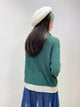 2108076 KR Colour Block Knit Zip Jacket - Green